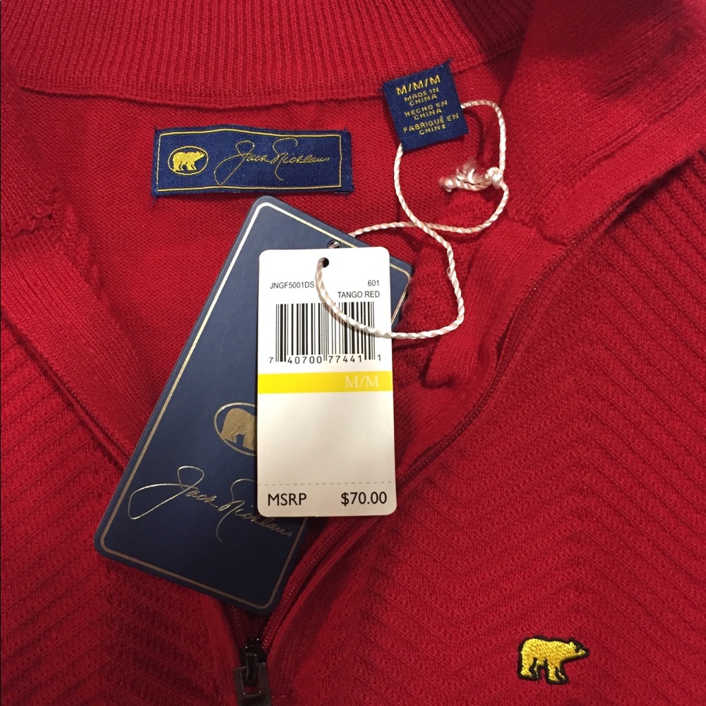 ✅SOLD - Jack Nicklaus Herringbone 1/4 Zip Sweater - Picture 5 of 8
